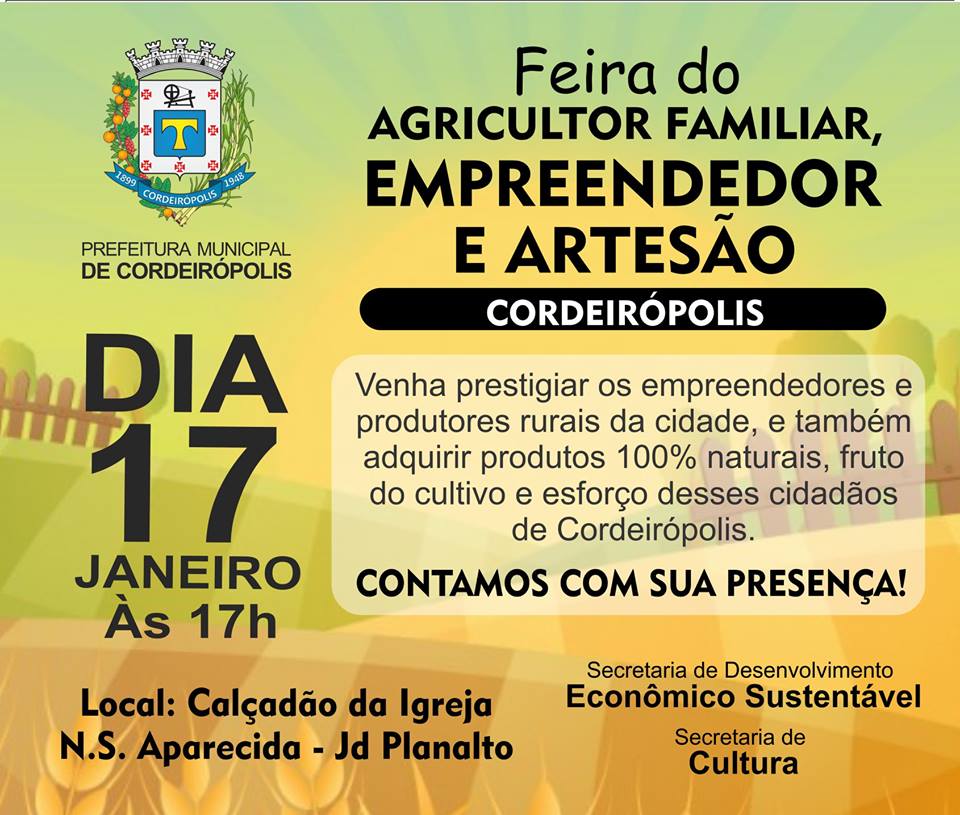 A tradicional Feira do Agricultor de Cordeirópolis está de volta ...