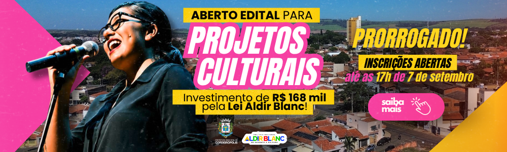 Aberto edital para projetos culturais. (1000 x 300 px)